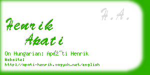 henrik apati business card